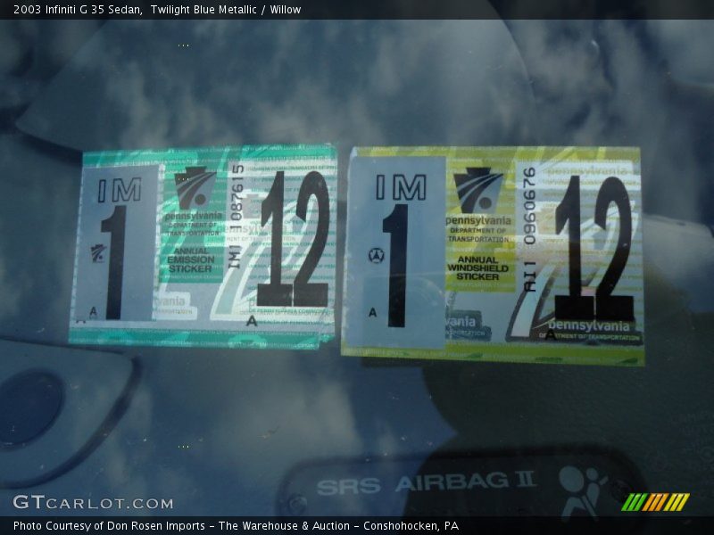 Twilight Blue Metallic / Willow 2003 Infiniti G 35 Sedan