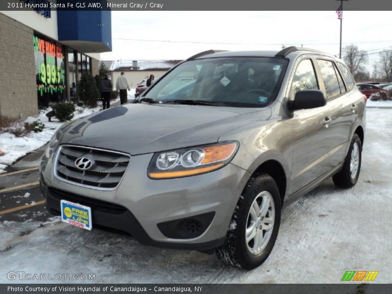 Mineral Gray / Gray 2011 Hyundai Santa Fe GLS AWD