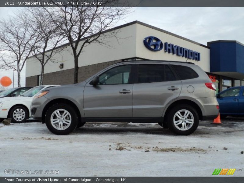 Mineral Gray / Gray 2011 Hyundai Santa Fe GLS AWD