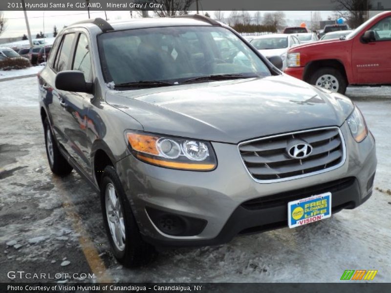 Mineral Gray / Gray 2011 Hyundai Santa Fe GLS AWD