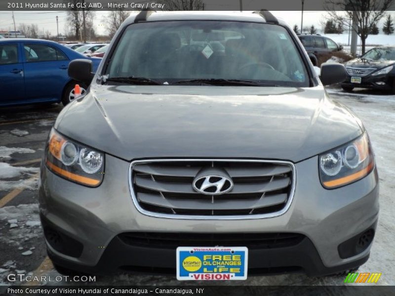 Mineral Gray / Gray 2011 Hyundai Santa Fe GLS AWD