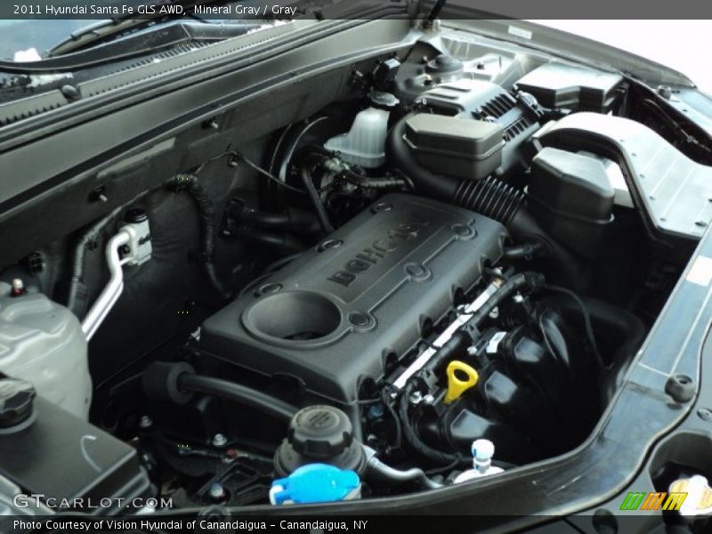 Mineral Gray / Gray 2011 Hyundai Santa Fe GLS AWD