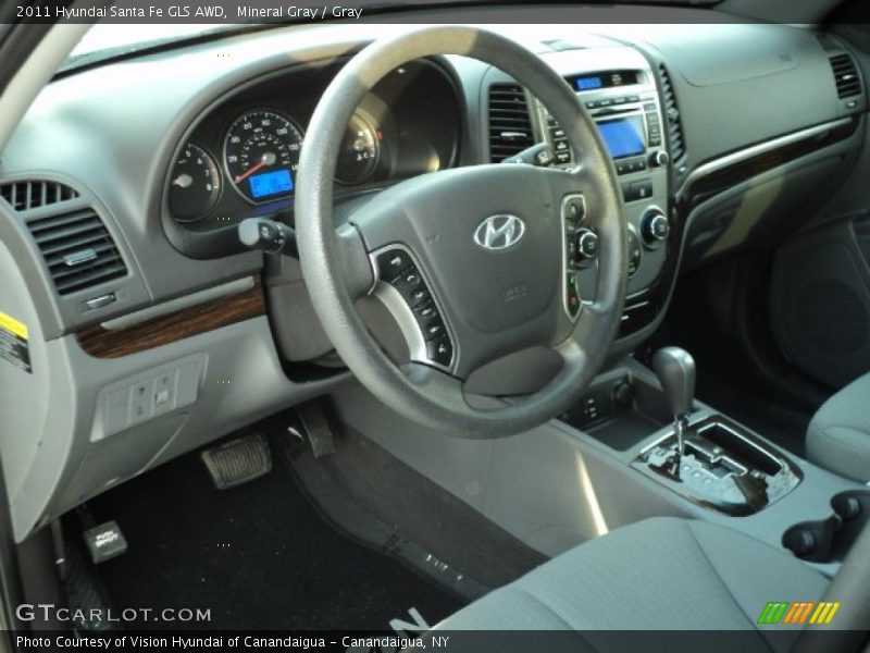 Mineral Gray / Gray 2011 Hyundai Santa Fe GLS AWD