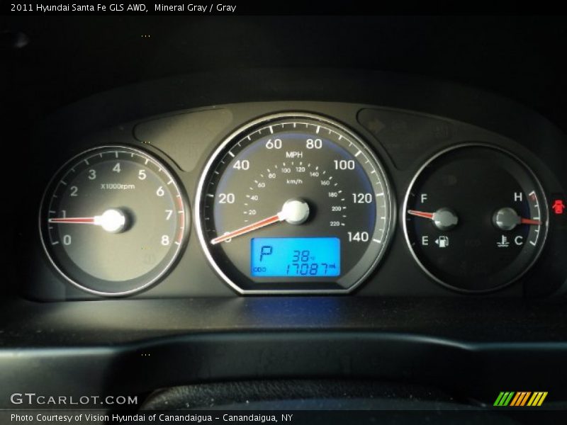 Mineral Gray / Gray 2011 Hyundai Santa Fe GLS AWD