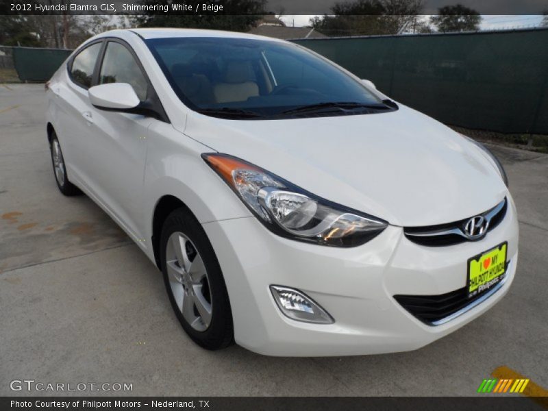 Shimmering White / Beige 2012 Hyundai Elantra GLS
