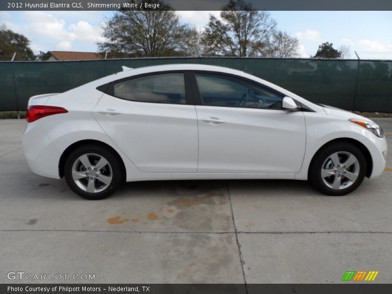 Shimmering White / Beige 2012 Hyundai Elantra GLS