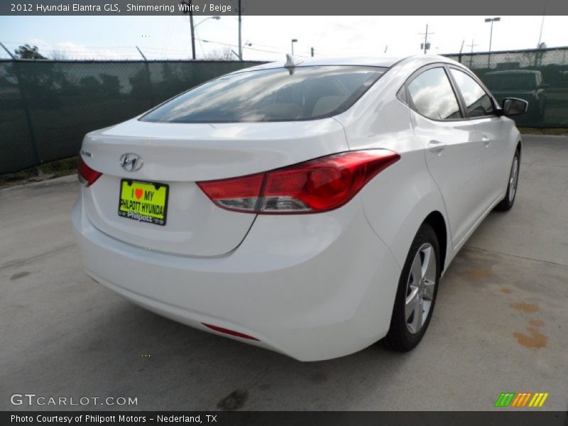 Shimmering White / Beige 2012 Hyundai Elantra GLS
