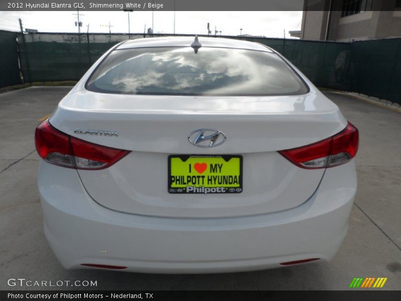 Shimmering White / Beige 2012 Hyundai Elantra GLS