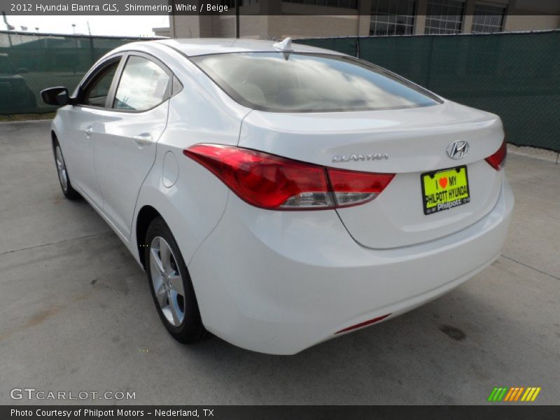 Shimmering White / Beige 2012 Hyundai Elantra GLS
