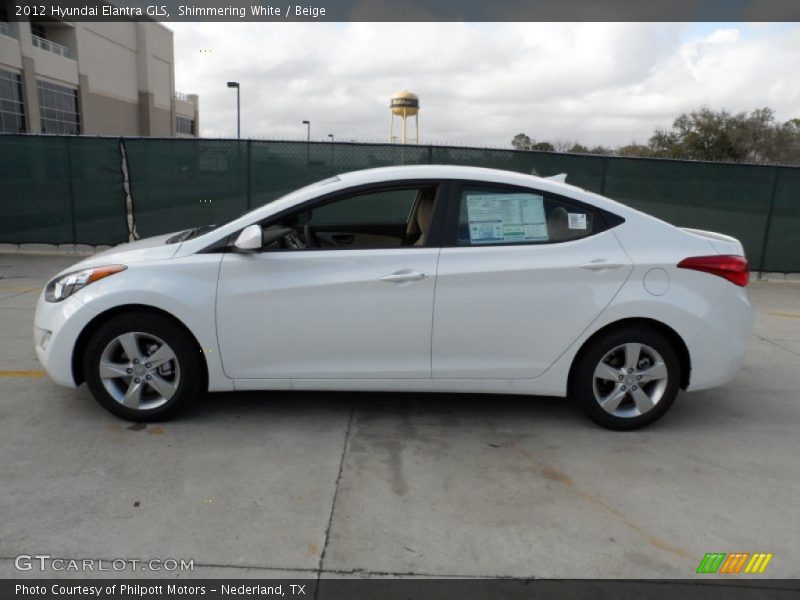 Shimmering White / Beige 2012 Hyundai Elantra GLS