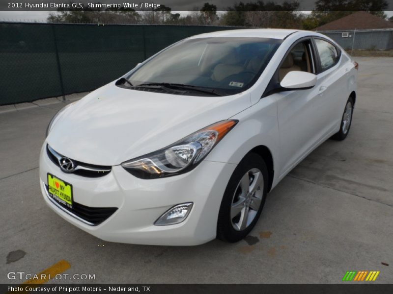 Shimmering White / Beige 2012 Hyundai Elantra GLS