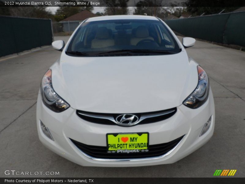 Shimmering White / Beige 2012 Hyundai Elantra GLS