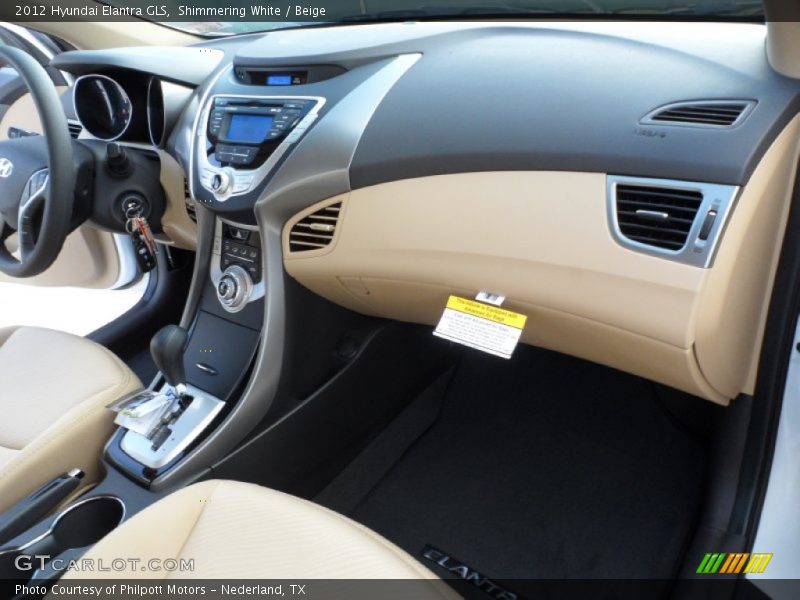 Shimmering White / Beige 2012 Hyundai Elantra GLS
