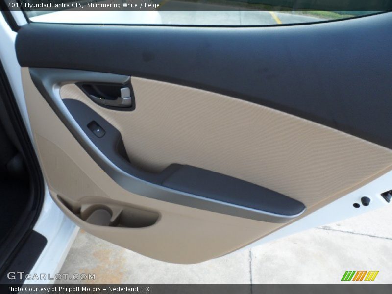 Shimmering White / Beige 2012 Hyundai Elantra GLS