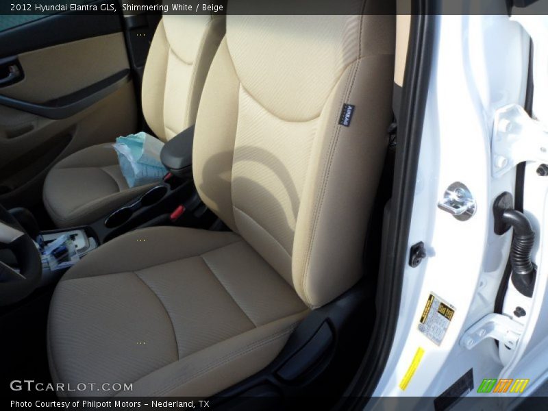 Shimmering White / Beige 2012 Hyundai Elantra GLS