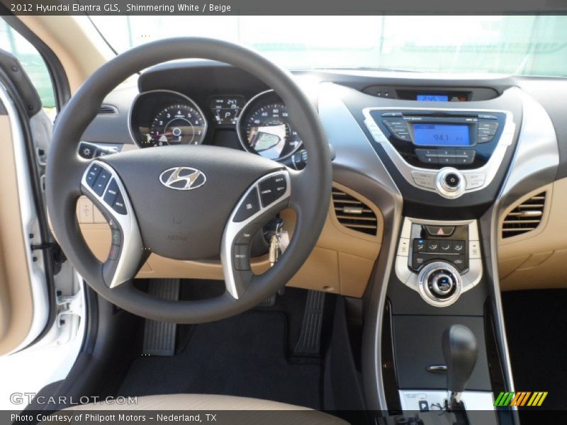 Shimmering White / Beige 2012 Hyundai Elantra GLS
