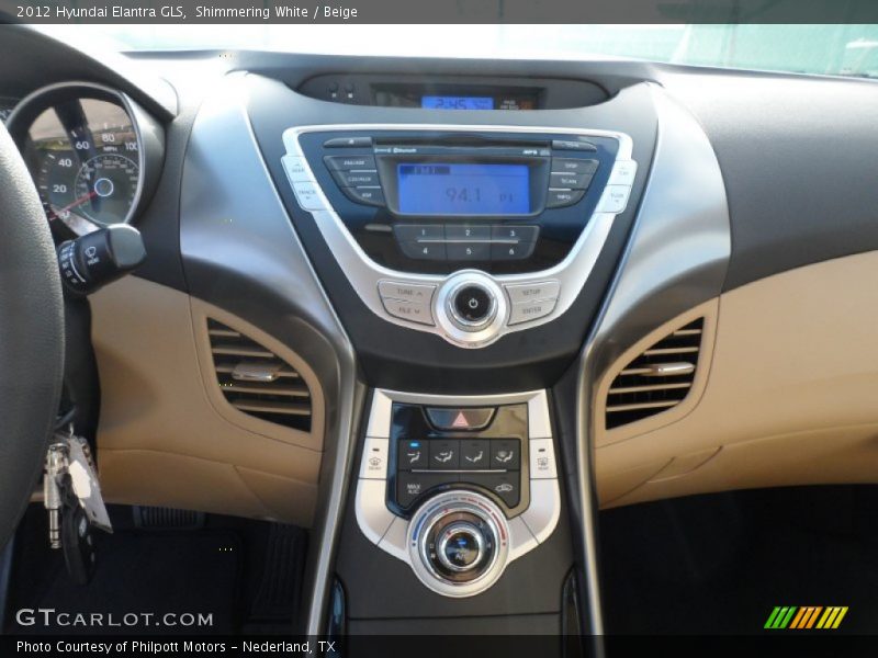 Shimmering White / Beige 2012 Hyundai Elantra GLS