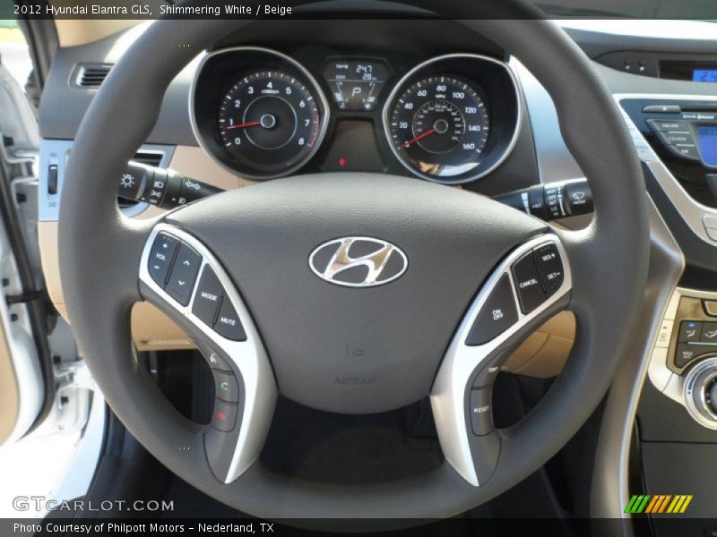 Shimmering White / Beige 2012 Hyundai Elantra GLS