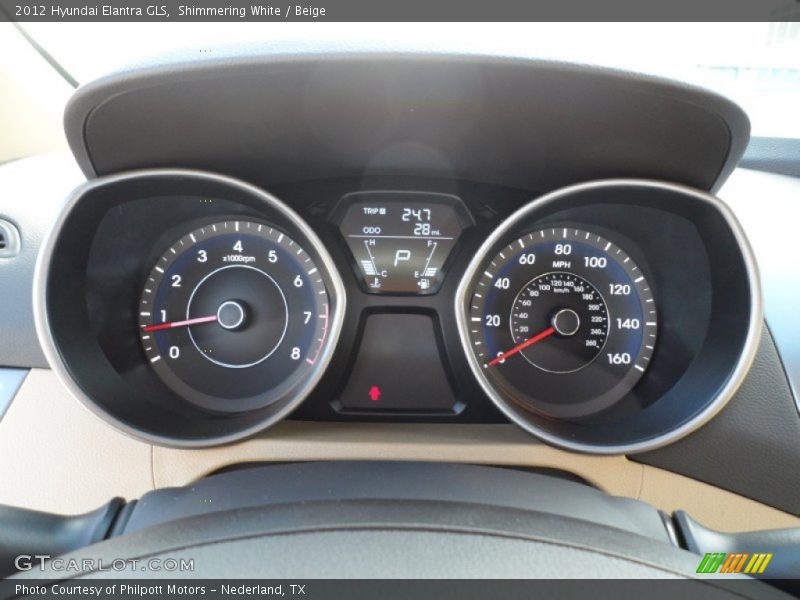 Shimmering White / Beige 2012 Hyundai Elantra GLS