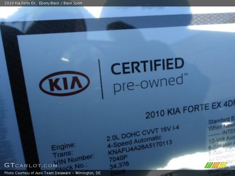 Ebony Black / Black Sport 2010 Kia Forte EX