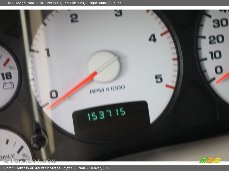 Bright White / Taupe 2003 Dodge Ram 3500 Laramie Quad Cab 4x4