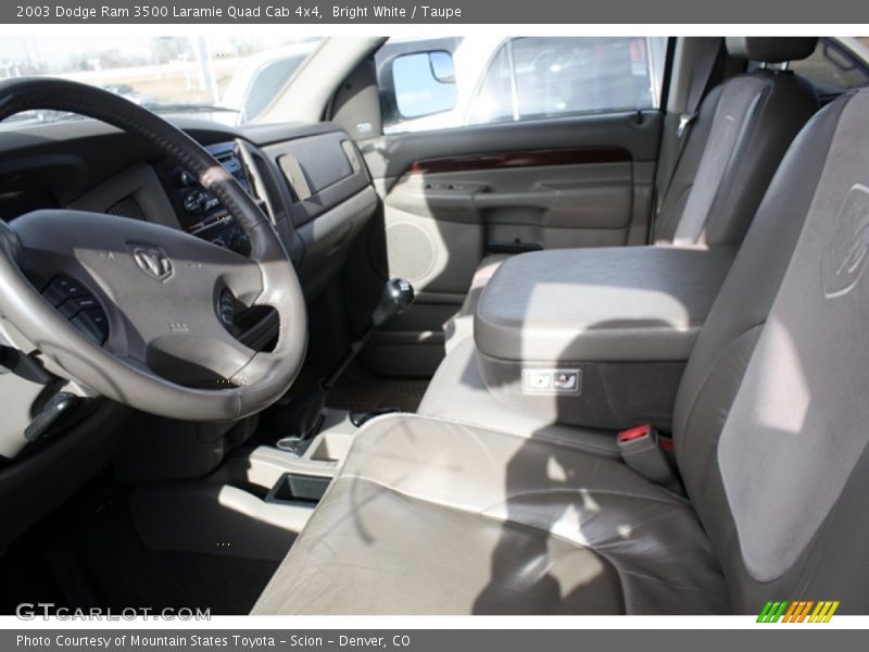 Bright White / Taupe 2003 Dodge Ram 3500 Laramie Quad Cab 4x4