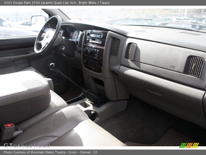 Bright White / Taupe 2003 Dodge Ram 3500 Laramie Quad Cab 4x4