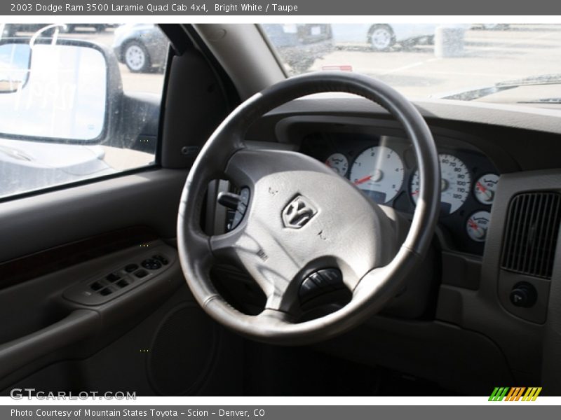 Bright White / Taupe 2003 Dodge Ram 3500 Laramie Quad Cab 4x4