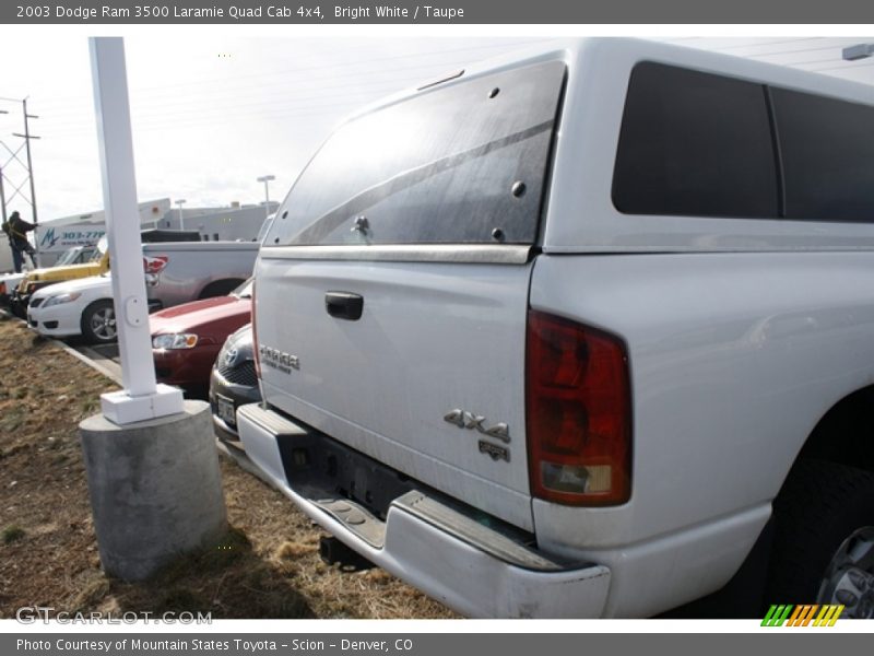 Bright White / Taupe 2003 Dodge Ram 3500 Laramie Quad Cab 4x4