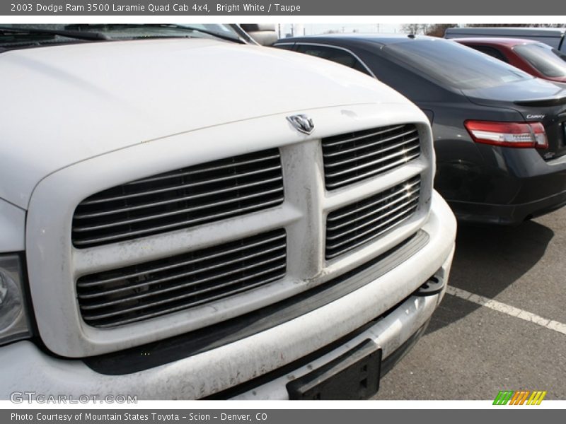Bright White / Taupe 2003 Dodge Ram 3500 Laramie Quad Cab 4x4