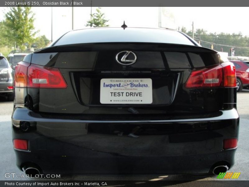 Obsidian Black / Black 2008 Lexus IS 250