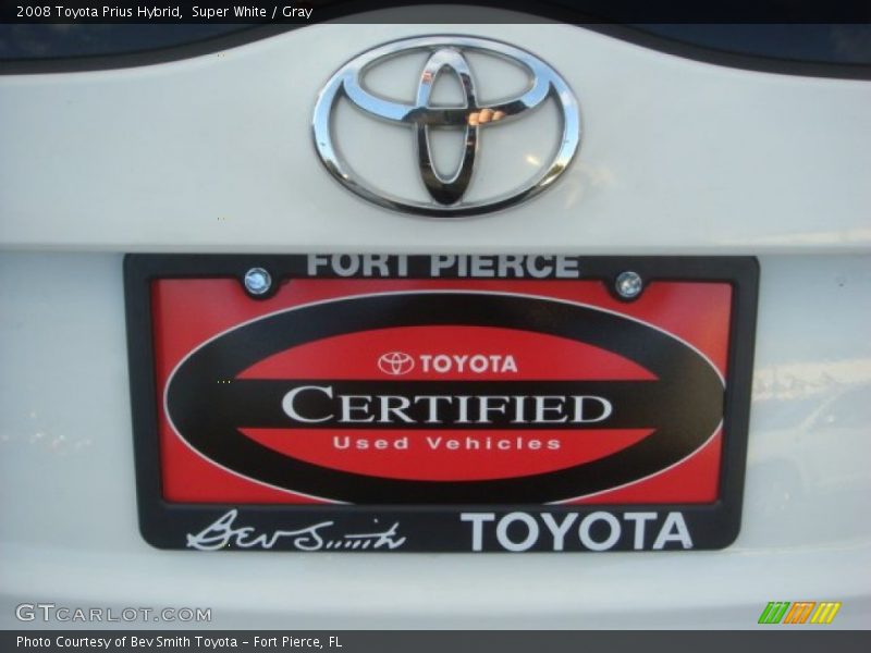 Super White / Gray 2008 Toyota Prius Hybrid
