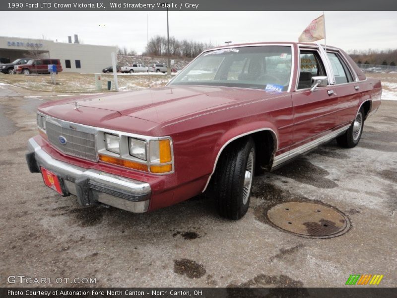 Wild Strawberry Metallic / Grey 1990 Ford LTD Crown Victoria LX