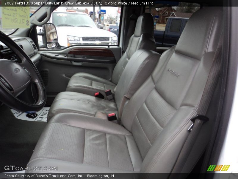 Oxford White / Medium Flint 2002 Ford F350 Super Duty Lariat Crew Cab 4x4 Dually