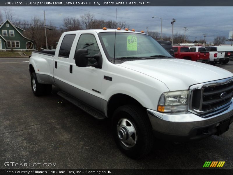 Oxford White / Medium Flint 2002 Ford F350 Super Duty Lariat Crew Cab 4x4 Dually