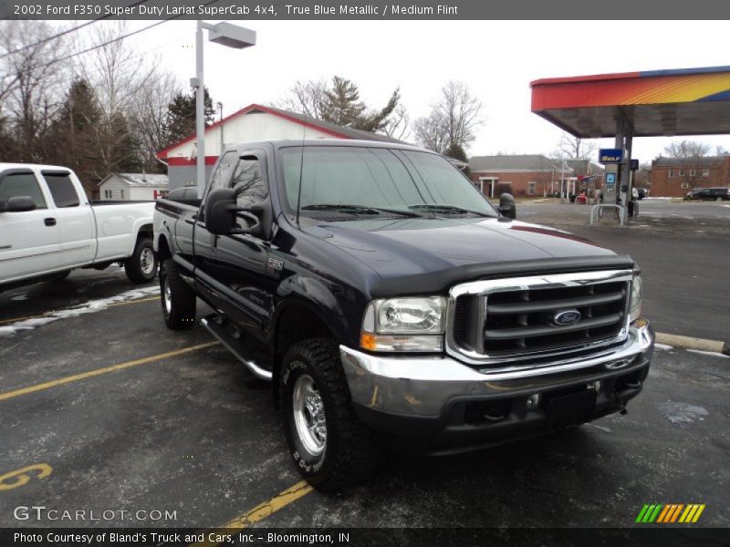 True Blue Metallic / Medium Flint 2002 Ford F350 Super Duty Lariat SuperCab 4x4