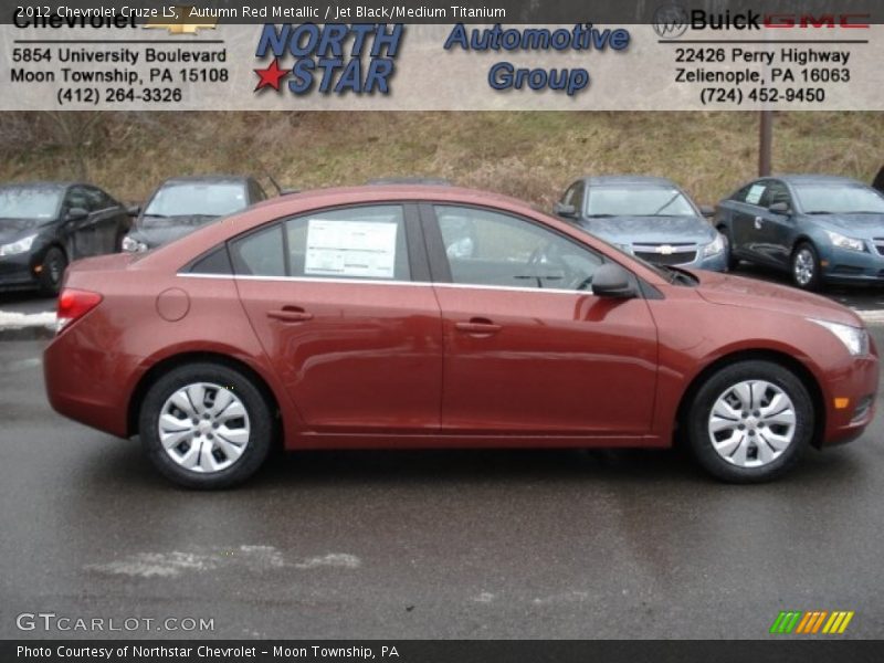 Autumn Red Metallic / Jet Black/Medium Titanium 2012 Chevrolet Cruze LS