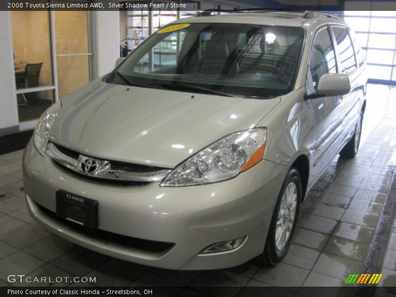 Silver Shadow Pearl / Stone 2008 Toyota Sienna Limited AWD