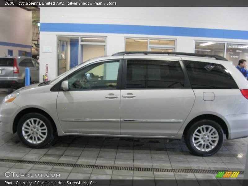Silver Shadow Pearl / Stone 2008 Toyota Sienna Limited AWD