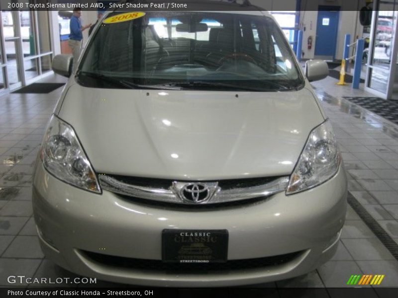 Silver Shadow Pearl / Stone 2008 Toyota Sienna Limited AWD