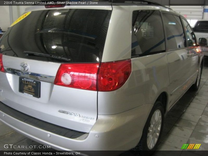 Silver Shadow Pearl / Stone 2008 Toyota Sienna Limited AWD