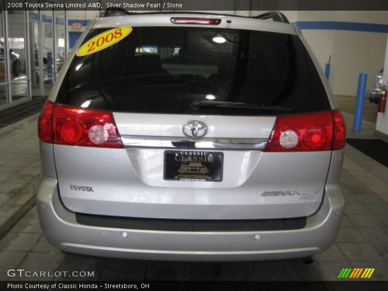 Silver Shadow Pearl / Stone 2008 Toyota Sienna Limited AWD