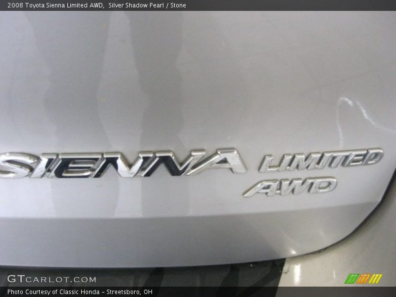 Silver Shadow Pearl / Stone 2008 Toyota Sienna Limited AWD