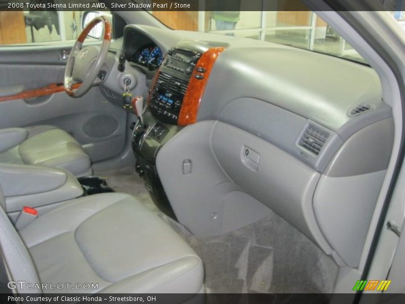 Silver Shadow Pearl / Stone 2008 Toyota Sienna Limited AWD