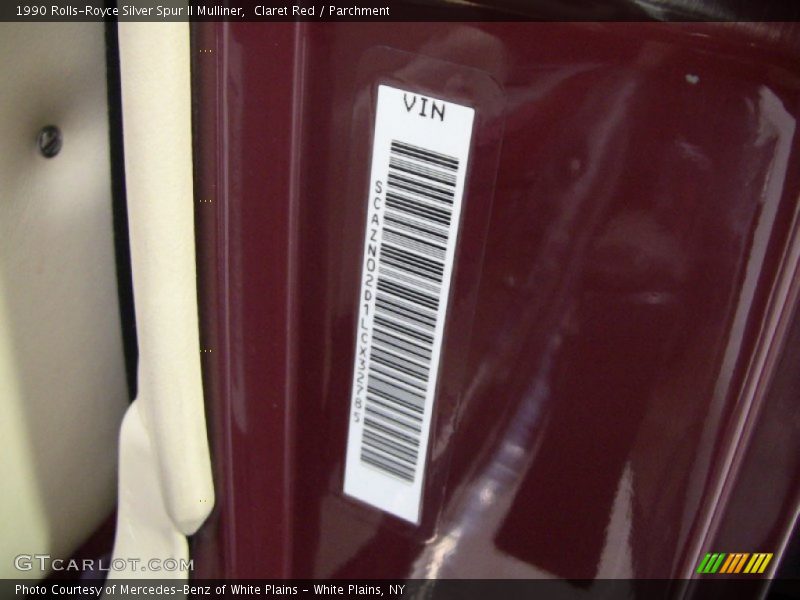 Claret Red / Parchment 1990 Rolls-Royce Silver Spur II Mulliner