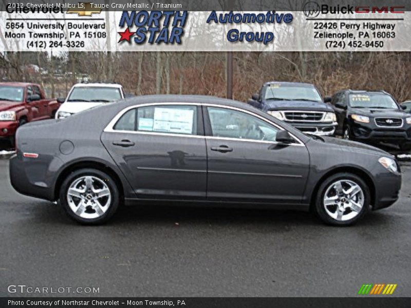 Taupe Gray Metallic / Titanium 2012 Chevrolet Malibu LS