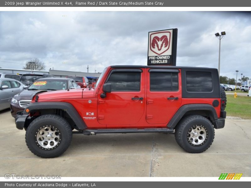 Flame Red / Dark Slate Gray/Medium Slate Gray 2009 Jeep Wrangler Unlimited X 4x4