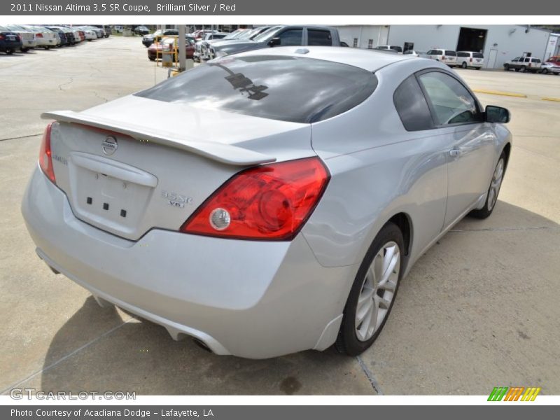 Brilliant Silver / Red 2011 Nissan Altima 3.5 SR Coupe