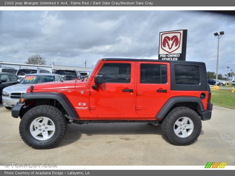 Flame Red / Dark Slate Gray/Medium Slate Gray 2009 Jeep Wrangler Unlimited X 4x4