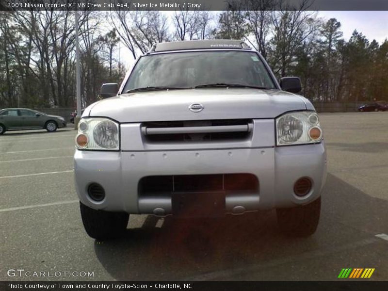 Silver Ice Metallic / Gray 2003 Nissan Frontier XE V6 Crew Cab 4x4